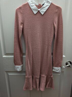 Pink/White Collared Forever 21 Sweater Dress (S)
